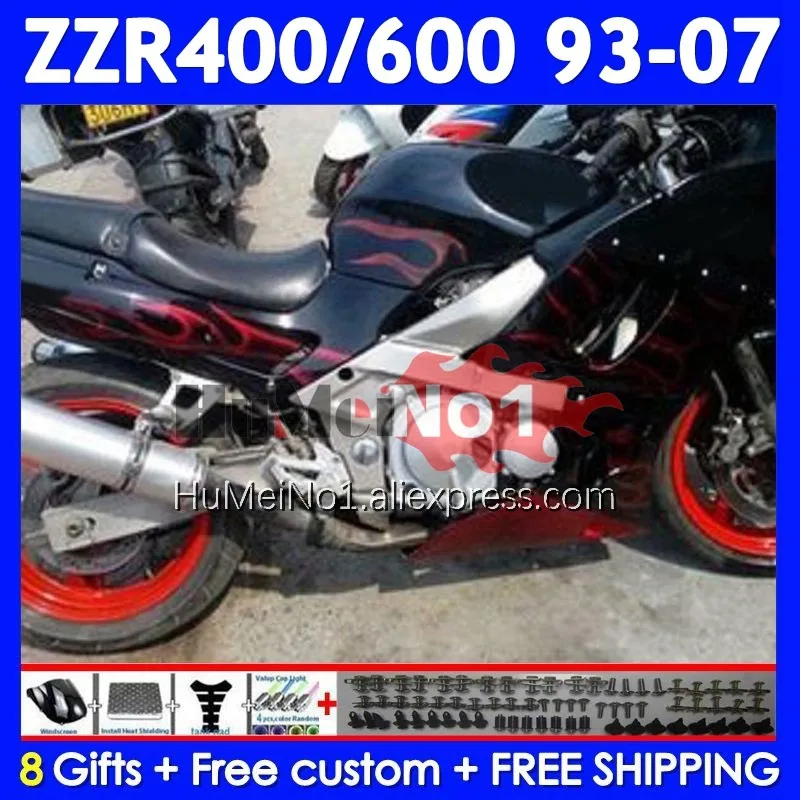 Red flames ZZR400 For KAWASAKI NINJA ZZR 400 93 94 95 96 97 98 99 00 01 237No.96 ZZR-400 2002 2003 2004 2005 2006 2007 Fairing