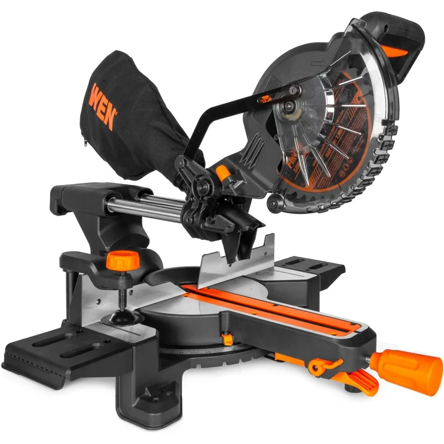 

Аккумуляторная торцовочная пила 20В Max, 7,25 дюйма, с одним углом наклона, бесщеточная, с LED-линейкой для резки, литий-ионный аккумулятор 4,0 Ач