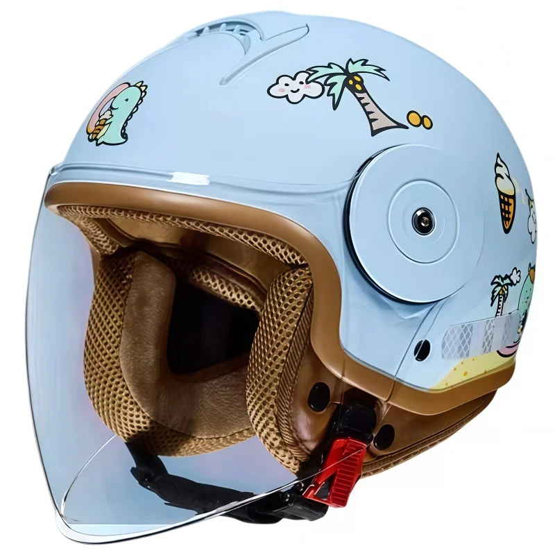 Children Cartoon Cute Four Seasons Motorcycle Helmets Open Face Electric Car Bike Child Helmet for Kids Boy Girl 46-54cm