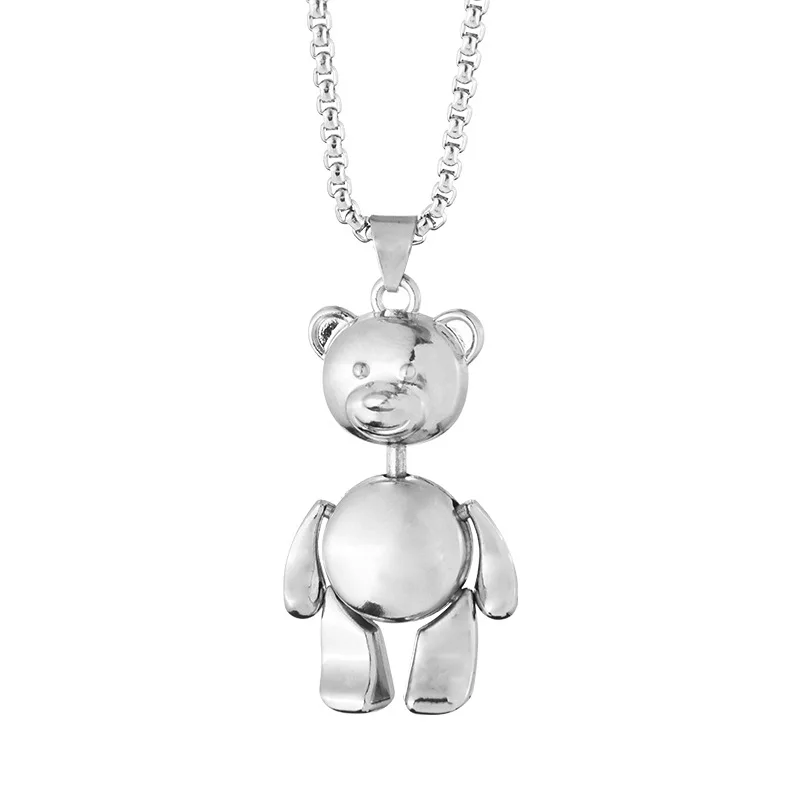 

Retro bear necklace, trendy guy, hip-hop fashion pendant, sweater chain