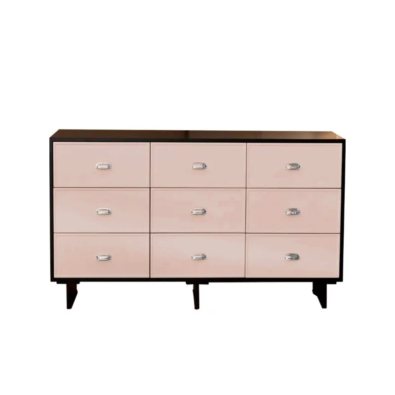 Dopamine chest, medieval nine chest retro solid wood bedroom side entrance drawer wood veneer furniture