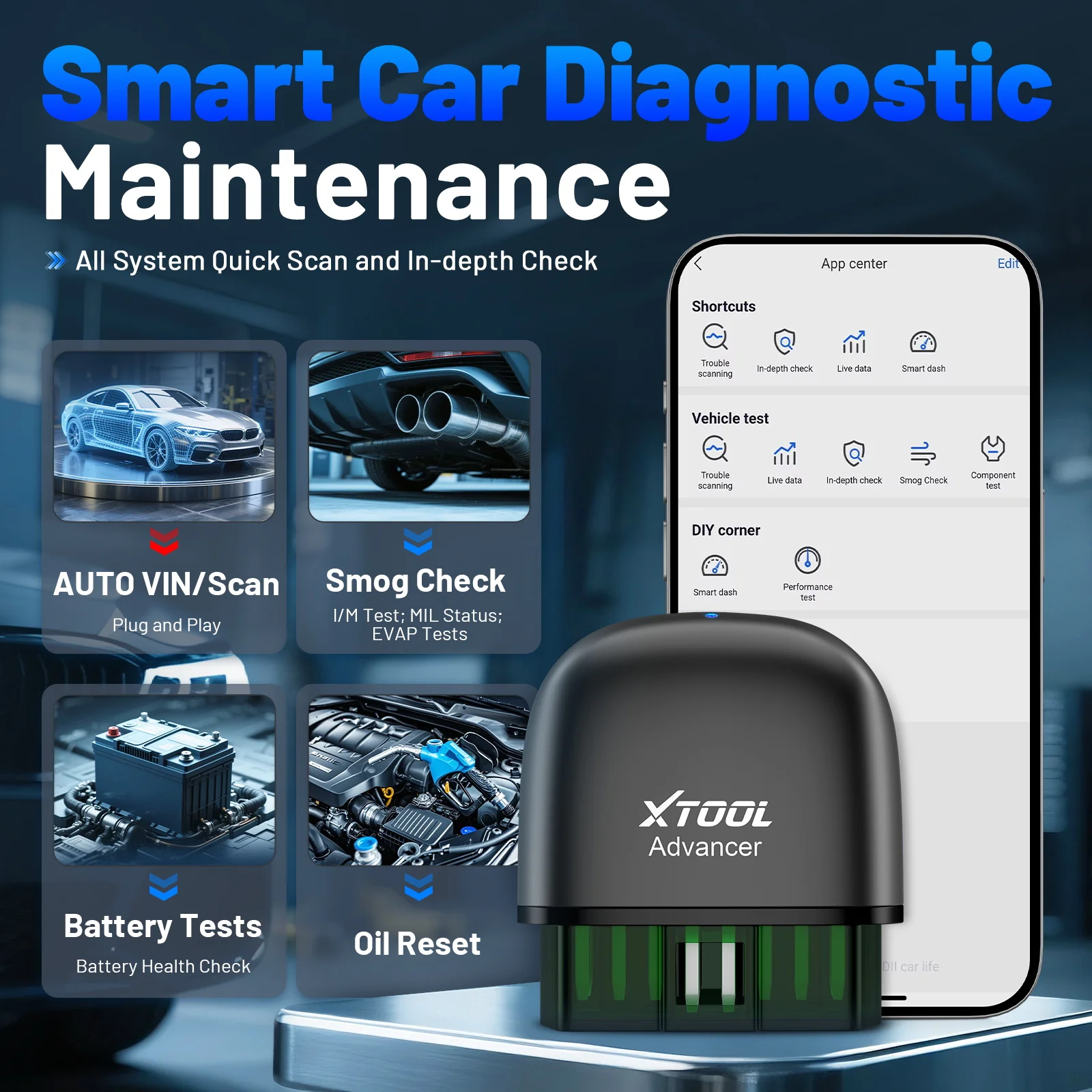 XTOOL Advancer AD20PRO OBD2 Scanner ad20 pro Full Systems Car Diagnostic Tool Automotive Code Reader Oil Reset Battery Test - Image 5