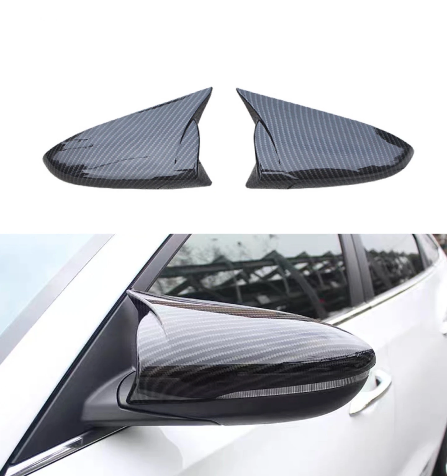 

Rearview Side Mirror Cover For Hyundai LAFESTA I20 I20N BAYON 2020-2023 Car Sticker Wing Cap Exterior Door Case Trim Carbon Auto