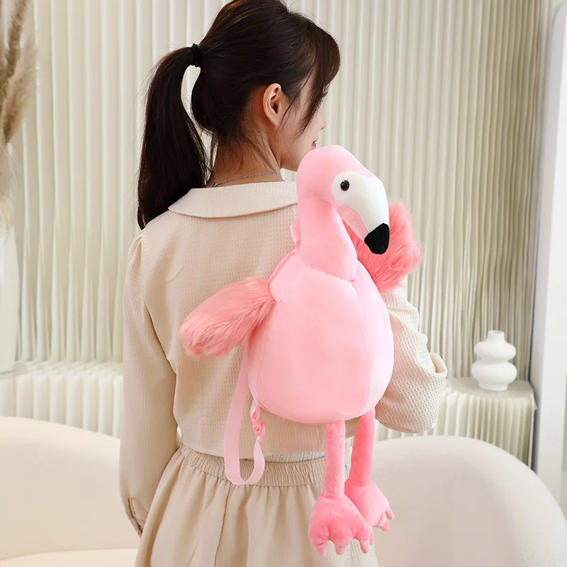 Sac à dos d'oiseau flamant rose, animaux en peluche de dessin animé, éléphant, sac à dos, fille, garçon, étudiant, sacs initiés à l'école, cartables mignons