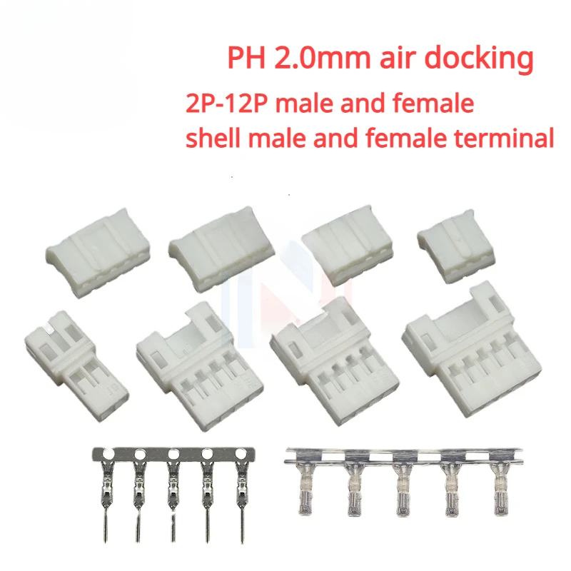 

Picth PH 2.0mm Air Connection Male and Female Shell Air Male/Female Lug Rubber Housing 2P 3 4 5p 8pin Connector Joint Terminal