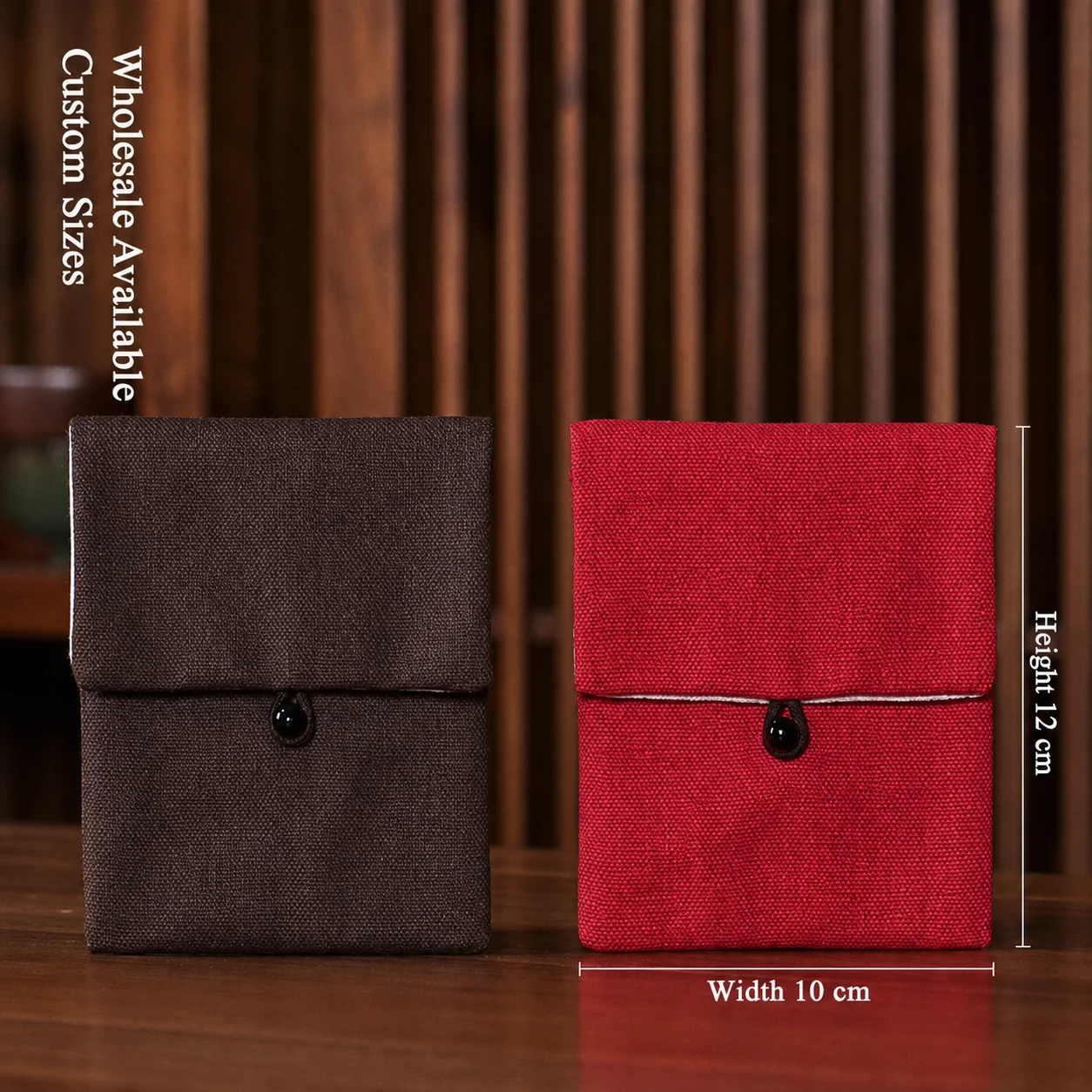 

Double Layer Jewelry Bag Artistic Button Closure Flip Bag Cotton Linen Jewelry Pouch Flip Design Jewelry Storage Bag For Travel