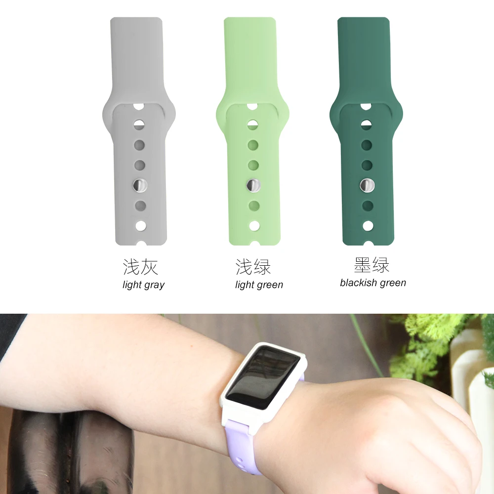 Huawei Band 6 6Pro 7 Honor Band 6 7 팔찌 역방향 버클 퀵 릴리스 세척 가능 실리콘 밴드 용 Sweatproof 스포츠 스트랩 + 케이스