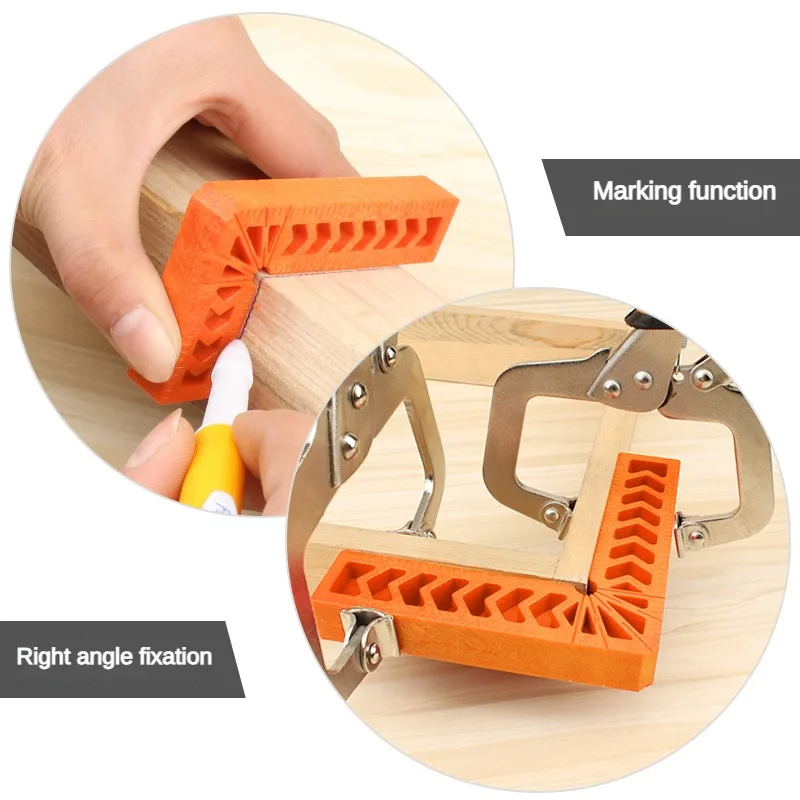 3/4/6 Inch 90 Degree Positioning Squares Right Angle Clamps Reusable Plastic L-Type Fixing Clamp Durable Corner Stationery