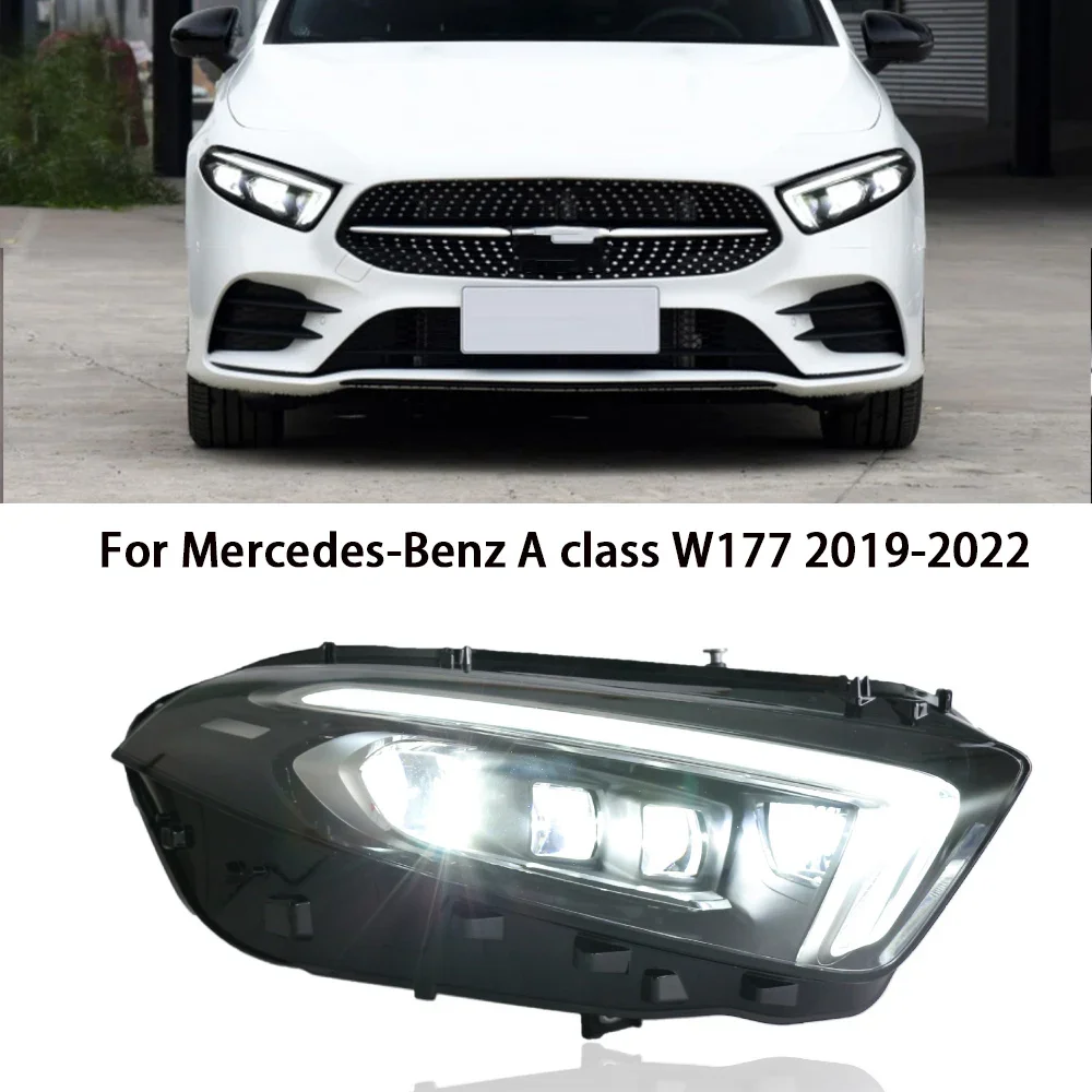 

Auto Headlight For Mercedes Benz A180 A200 W177 2018-2023 Refit Assembly LED DRL Dynamic Turn Signal Light Bifocal Lens Car Lamp