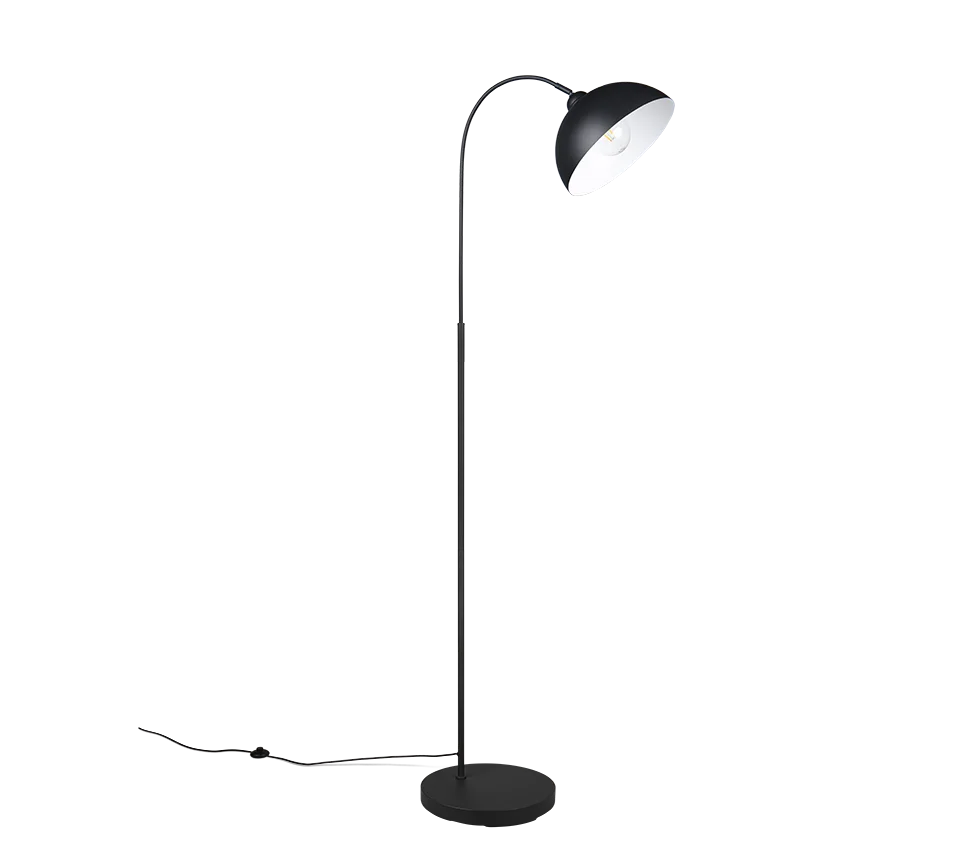 Afbeelding 5: Gebogen grondlamp, metaal, zwart, H 170cm, Sierra