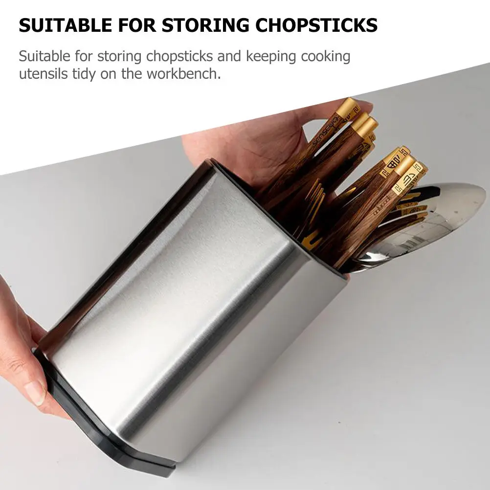 Household Cutlery Holder Stainless Steel Multi-Function Desktop Chopstick Spoon Holder Kitchen Utensil Storage Organizer