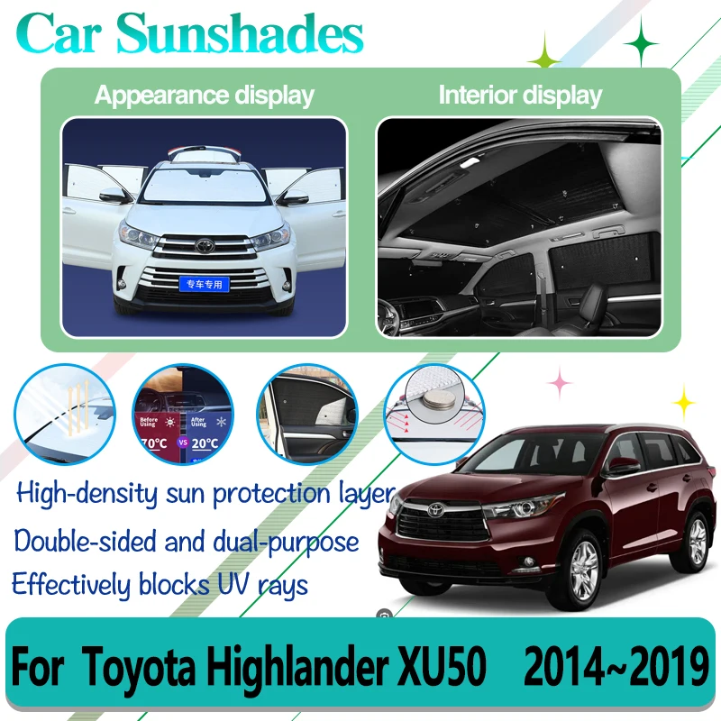 

Car Anti-UV Windows Covers For Toyota Highlander XU50 Kluger 2014-2019 Windshield Side Window Sun Protector Covers Accessories