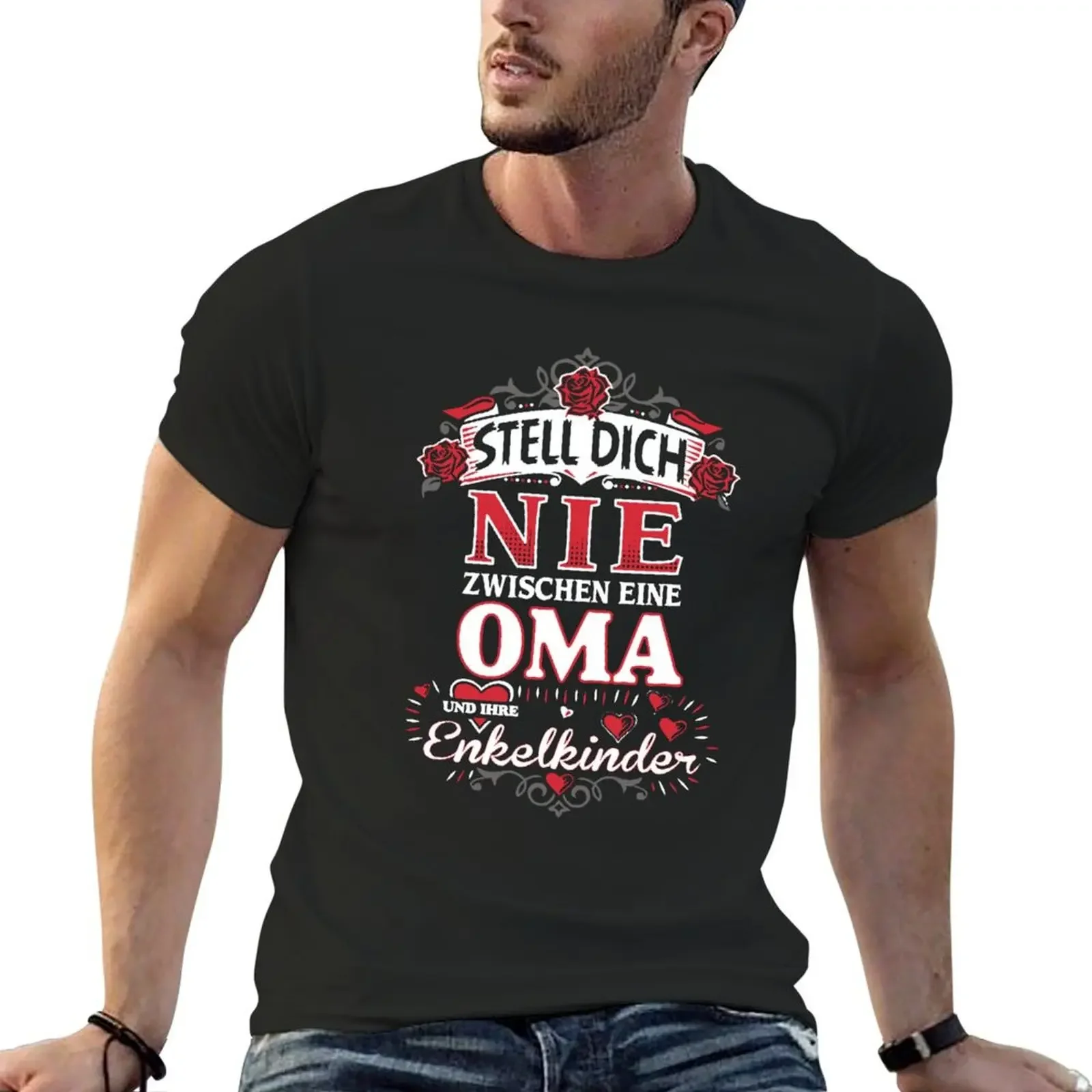 

Stell dich nie zwischen eine OMA und ihre enkelkinder T-Shirt customs design your own plain graphic tee shirt Men's t-shirt