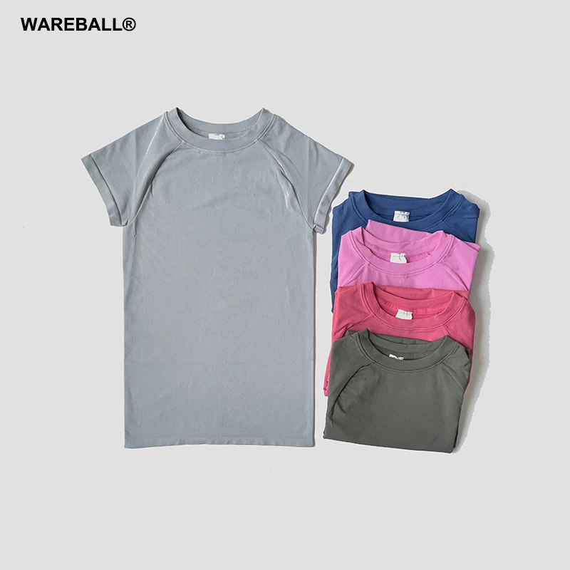 WAREBALL Women Short Sleeve Yoga Workout T-Shirt Slim Fit Tummy Control High Stretch Quick Dry For Running Gym Pilates