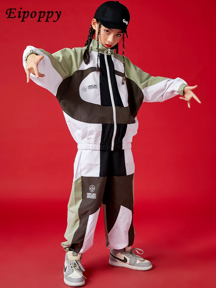 بدلة هيب هوب للأطفال ، زي أولاد وبناث ، علامة تجارية عصرية