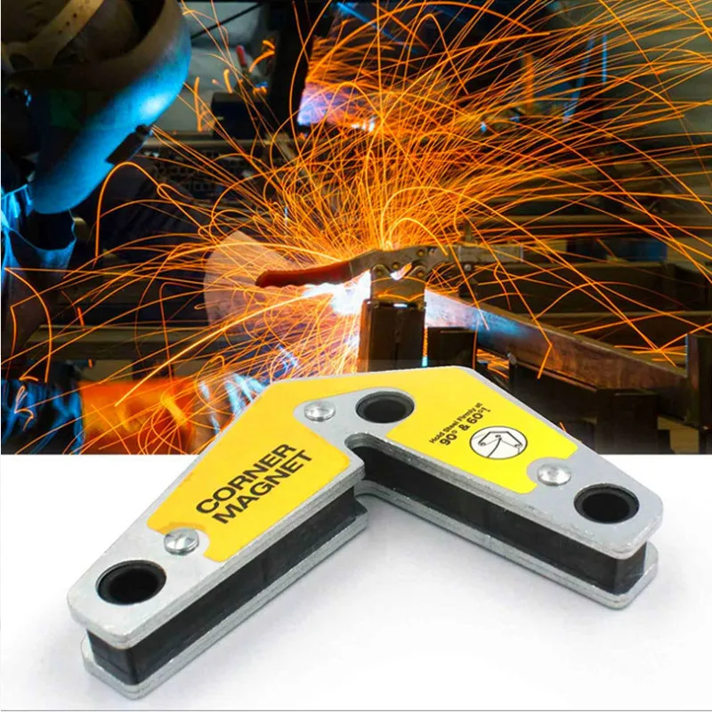 1/2pcs Magnet Welding Locator V-Shape Weld Positioner 60° 90° Angles Magnetic Weld Fixture Corner Clamp Tool Welding Accessories