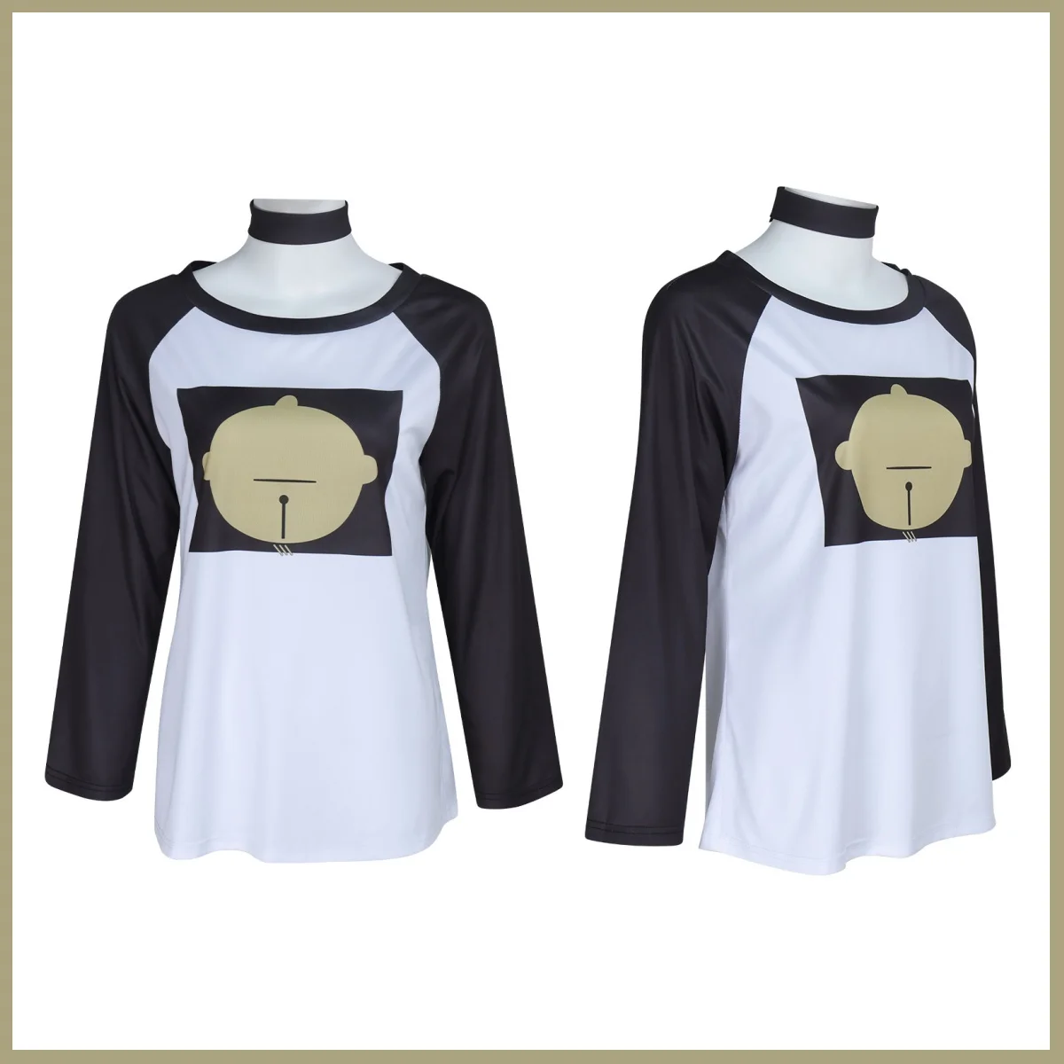 Anime Chainsaw Man – The Movie：Reze Arc Cosplay Costume Black Splice Long Sleeves T-shirt Tops Wig Man Woman Daily Leisure Set