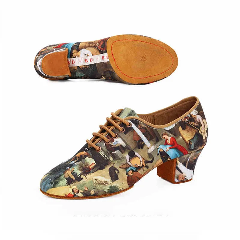 2019 nuove donne scarpe da ballo da sala BD Lip Print scarpe da insegnamento tacchi per le donne scarpe da ballo Salsa latina suola divisa