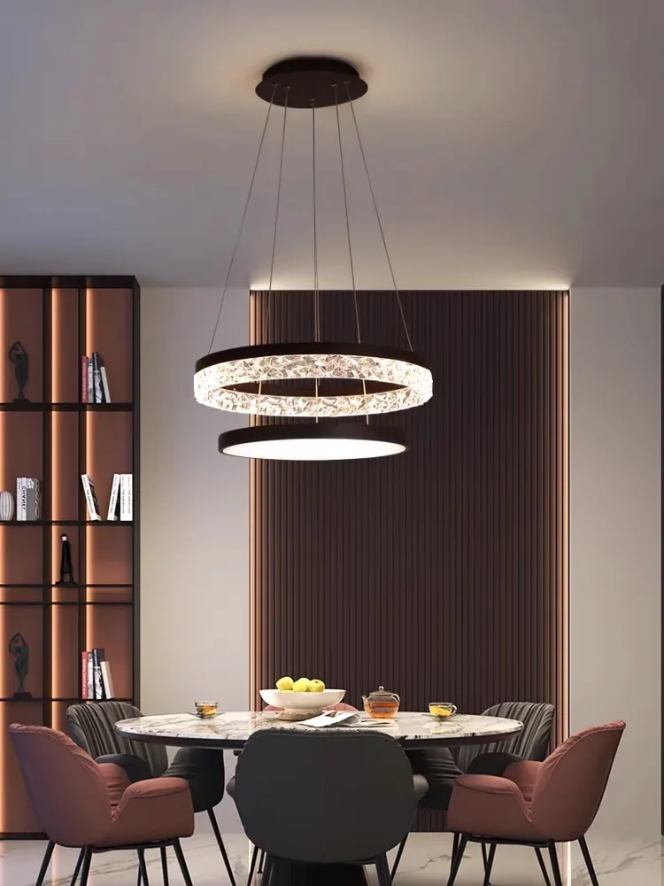 Modern Led Round Ring Ceiling Chandelier Remote Control Pendant Lamp Living Dining Room Bedroom Home Decor Hanging Light Fixture