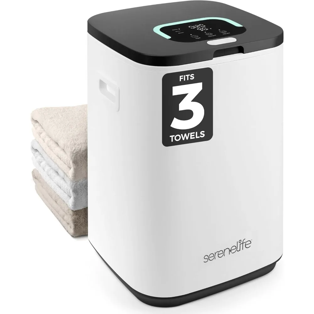 

Compact 23L Towel Warmer Bucket with Essential Oil Holder Adjustable Timer Auto Shut Off LED Display Power Cord Storage for