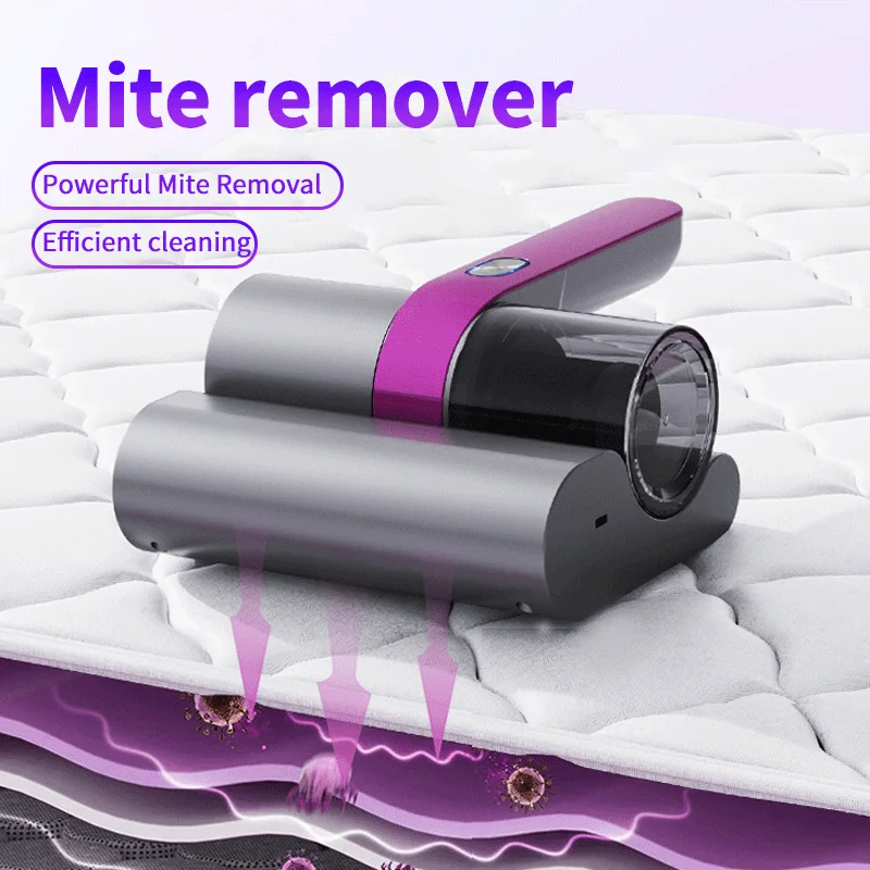 24W Cordless Electric Mite Remover 1200mAh USB Rechargeable Hair Remover Bed Sofa Clothes Clean Handheld Silence Vacuum Cleaner