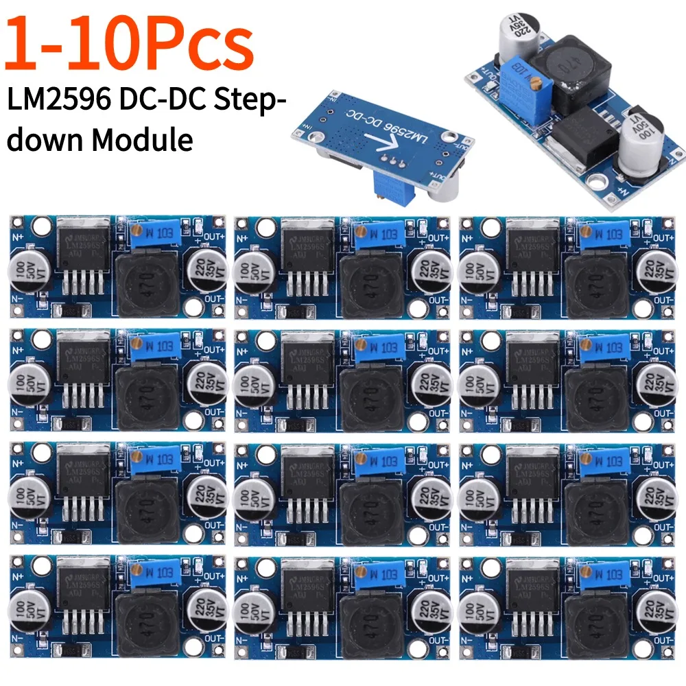 1-10Pcs LM2596S DC-DC Step-Down Power Supply Module 3A Adjustable Step-Down Module LM2596 Voltage Regulator 3.2V-46V