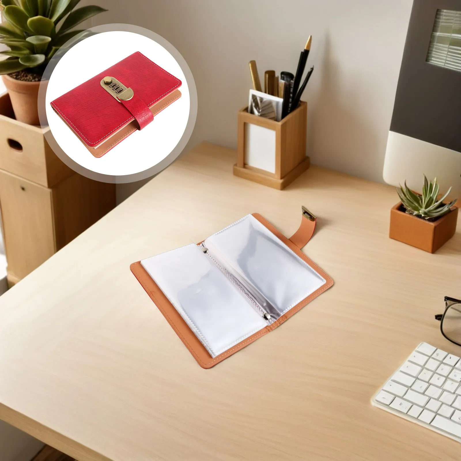 

Cash Storage Book Password Lock 7.3x5.1x1 Inch Savings Binder Money Saving Challenge Book 100 Envelopes Budget Planner Secure