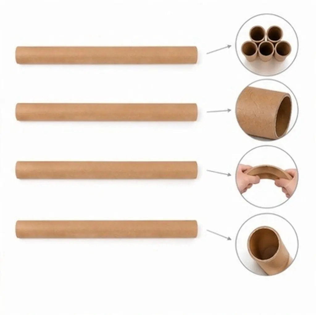 4Pcs Mailing Tubes Round Kraft Paper Heavy Duty Poster Storage Tubes Secure Shipping Tube Holder for Artwork Document Storage
