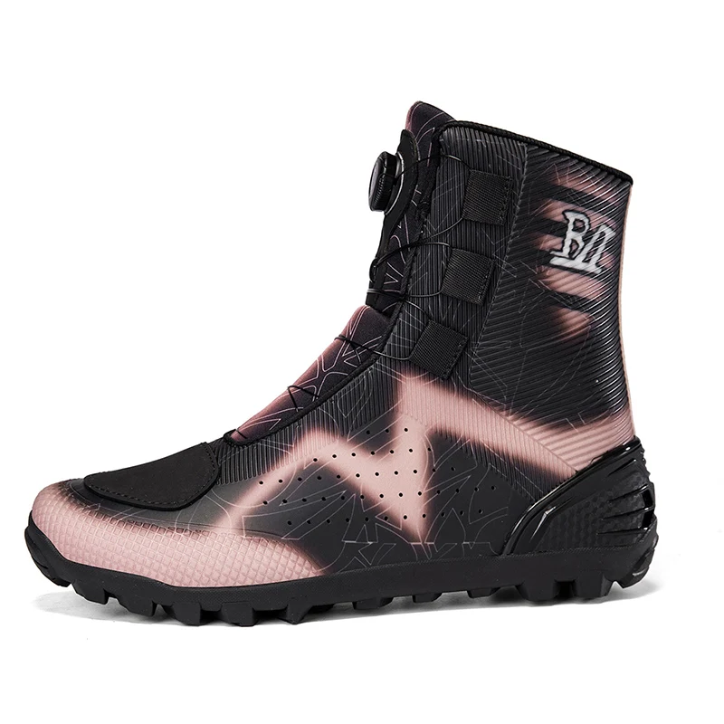 

Motorcycle protective riding boots men four season high top anti slip off-road racing shoes breathable equipment cycling boots