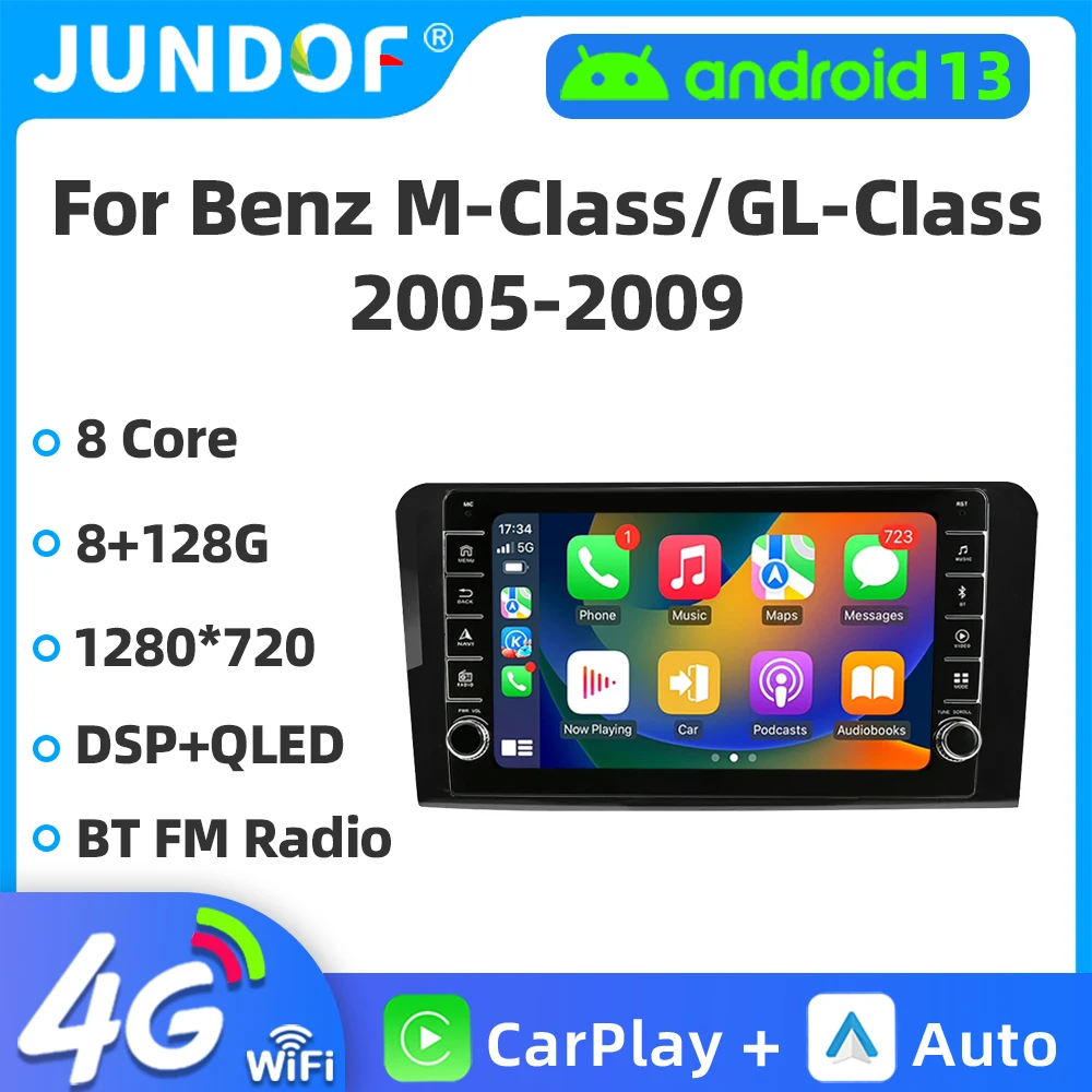 

Jundof Car Radio For Mercedes Benz M-Class W164 GL-Class X164 ML GL 2005-2012 wireless CarPlay Android Auto No 2 din 2din DVD