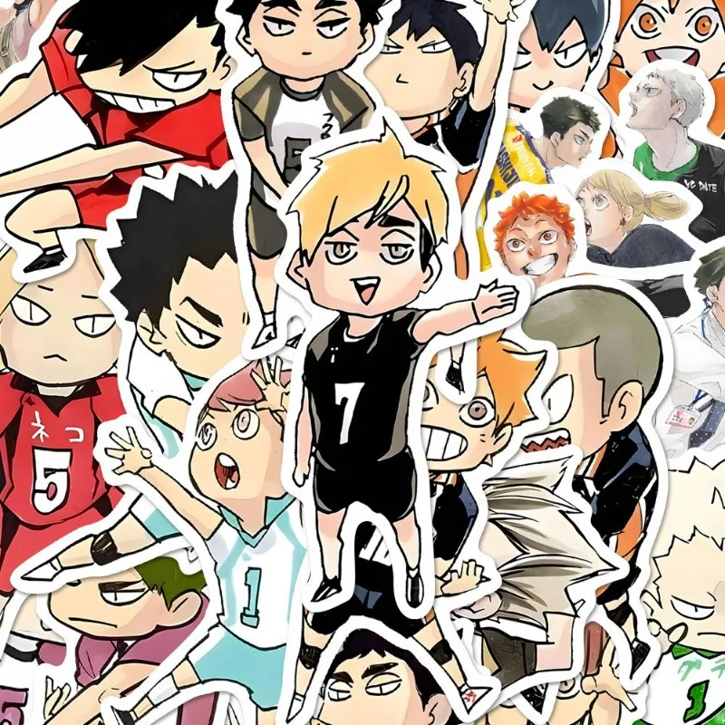 60 Stück Anime Haikyuu Graffiti-Aufkleber Niedliche Volleyball Hinata Shoyo Tobio Kageyama Laptop Gitarren Dekoration Spielzeug – Detail 4