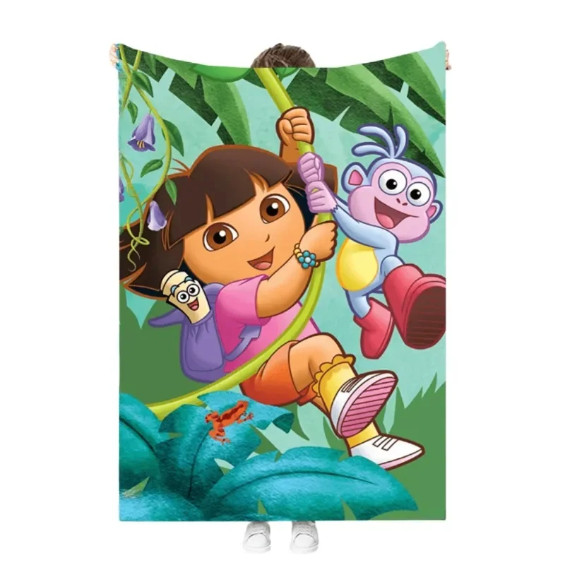 Dora Explorer Oversize Throws Blankets Kawaii Anime Cartoon Flannel Blanket Spring and Autumn Warm Blanket Home Decor Rugs Gifts