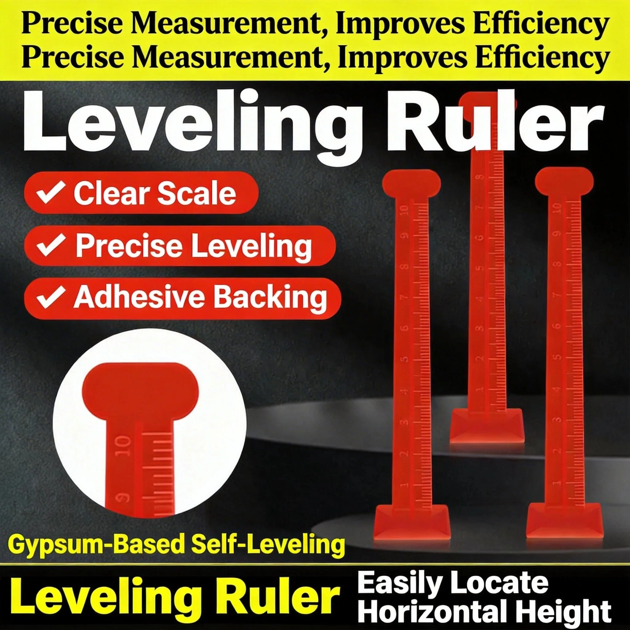 10Pcs 100mm White Red Level Stick Pegs Elevation Ruler For Floor Measure Poured Self Leveling Pins Tools