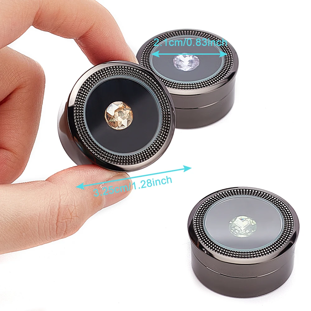 علب هدايا مجوهرات مصنوعة من خليط معدني لتخزين الماس الأحجار الكريمة الصغيرة مع وسادة مخملية وعمود نافذة شفافة #3