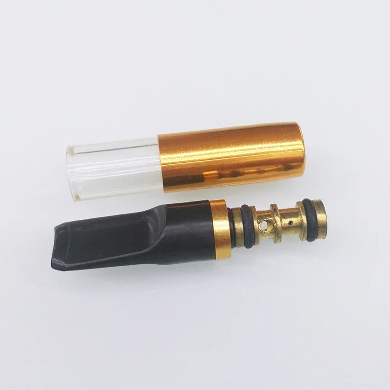 5pcs Portable Washable Magnet Cigarette Holder Filter Golden Cigarette Holder Carved Metal Pipe Mouthpiece Filter Accessories