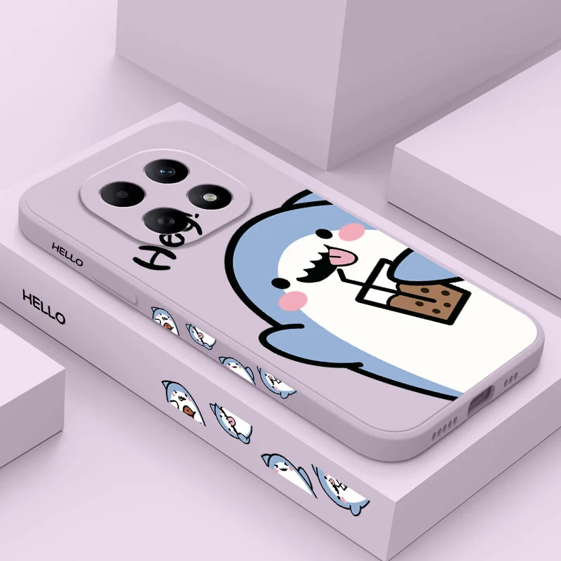 Coque de téléphone en silicone souple, motif requin mignon, pour Xiaomi Redmi Note 15 14 14S 13 12 12S 11 11S Pro Plus 4G 5G