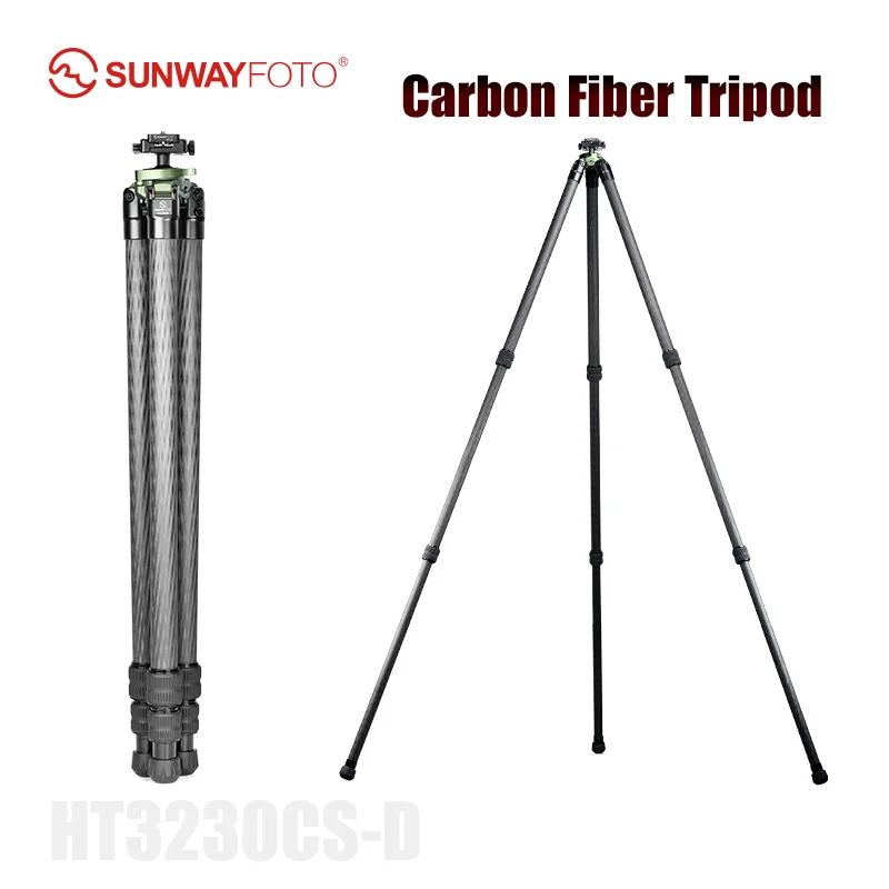 

Штатив SUNWAYFOTO HT3230CS из углеродного волокна с шаровой головкой 30 мм, 3 секции, нагрузка до 28 кг (61,6 фунтов)