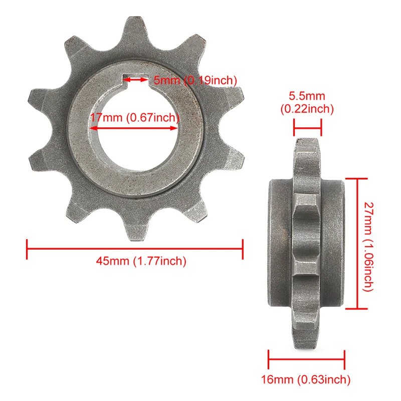 10T Front Sprocket 420 Chain with Cotter Open Pin for BX200X CT200U CT200U-EX Coleman CT200 Trail 200 Mini Bike KT196 Go Kart