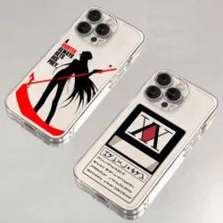 Hot Anime Black HUNTERS×HUNTERS Phone Case For iPhone 16 15 14 13 12 11 Mini Pro Max X XR XSMax 7 8 Plus SE20 Transparent Cover