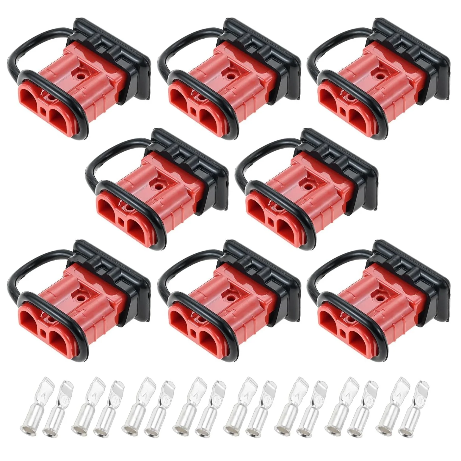 8PCS 6-10 Gauge 50Amp Battery Cable Connect Disconnect Connector 12-36V Wire Harness Plug Kit for Car Motor Winch Truck Trailer