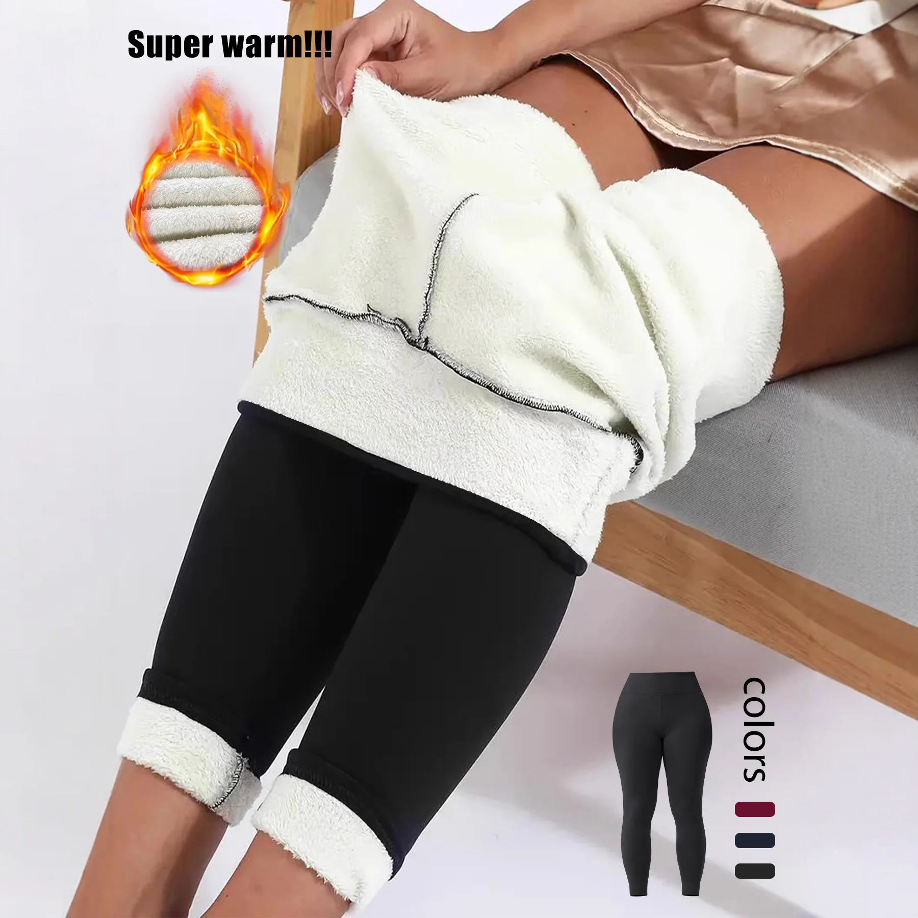 Women Plus Size Winter Fleece Lined Leggings High Waist Tummy Control Thick Thermal Yoga Pants Stretch Warm Workout Tights