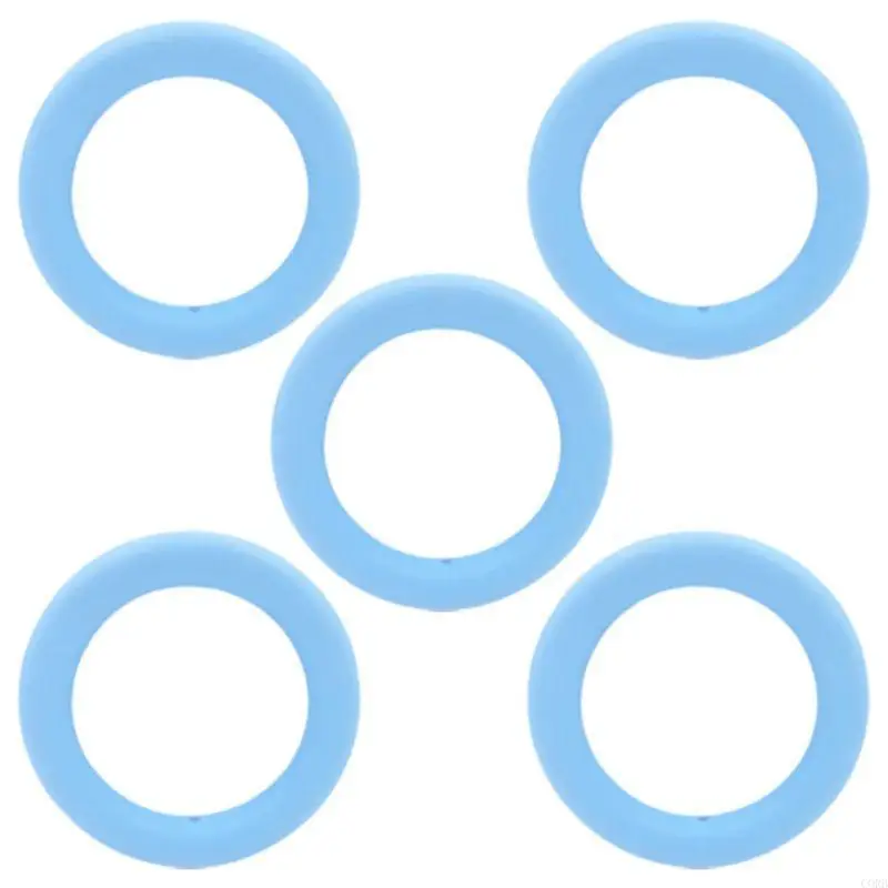 CORB 5Pcs/Pack 65mm Silicone Teether Ring Beads DIY Baby Chewable Nursing Teething Shower Gift