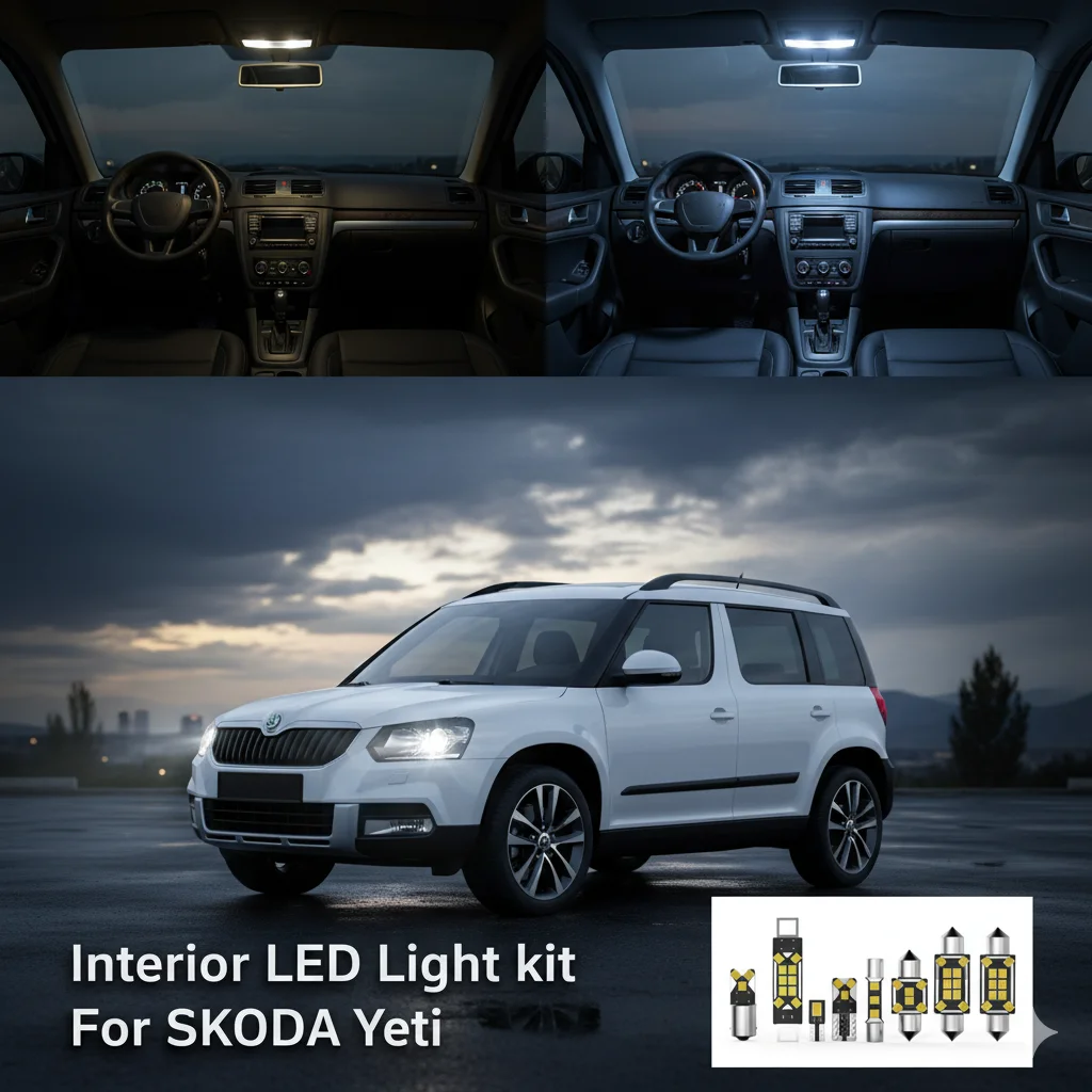 For SKODA Yeti 5L SUV 2009 2010 2011 2012 2013 2014 2015 Car Interior Light LED Kit White Canbus