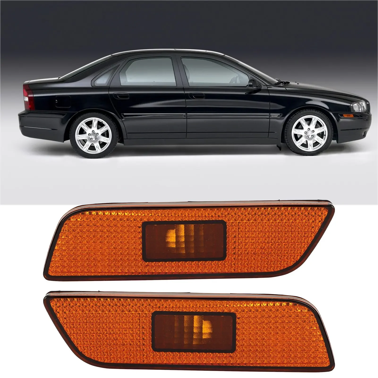 1 Pair of Front Marker Lamp Light 30744360 Left Right Side Marker Light Without Bulbs For Volvo S80 2002-2006