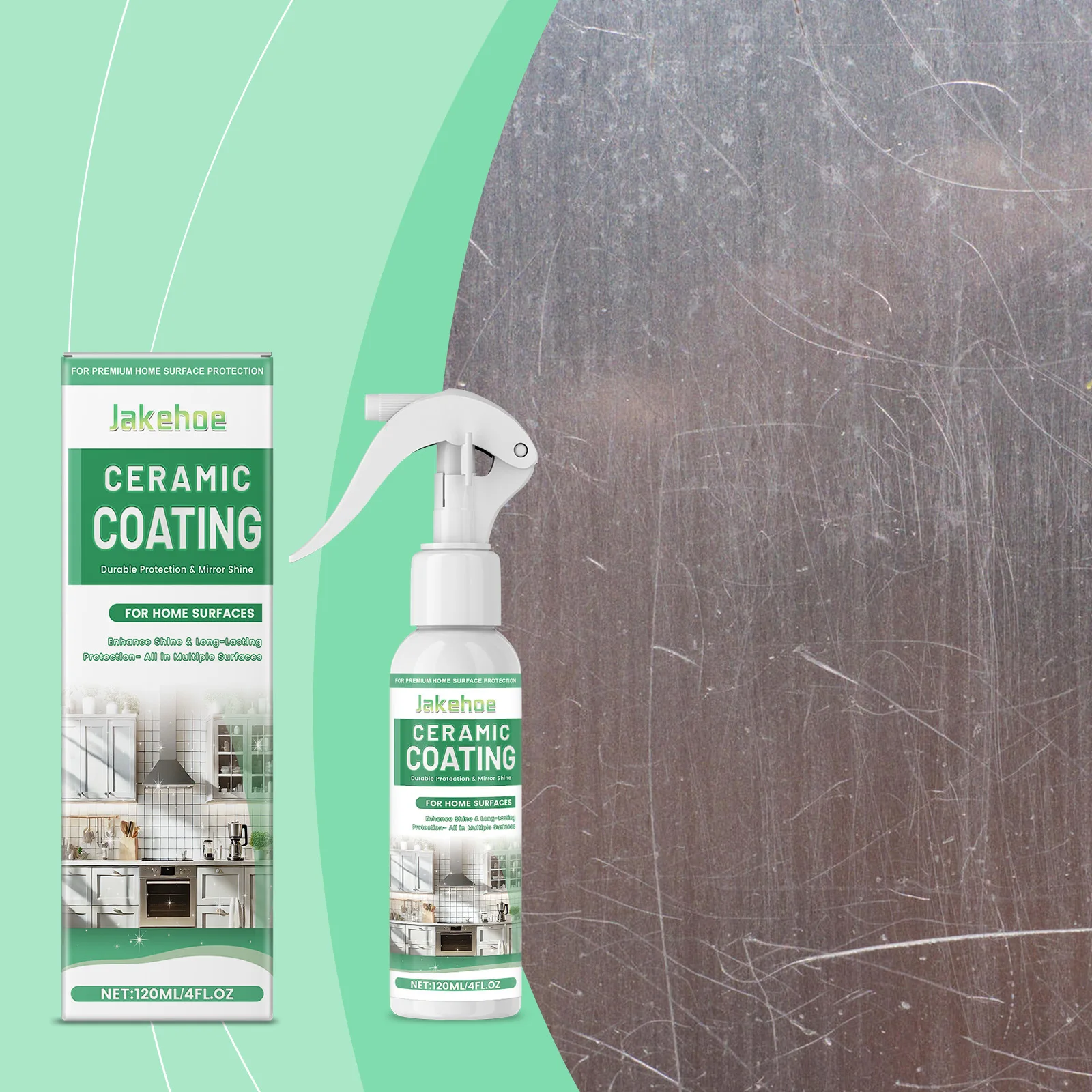 

Ceramic Coating Spray 120ml-Tile Polish Cleaner for Home, Stainless Steel Surfaces-Anti-Fingerprint, Easy Clean Renovation Spray