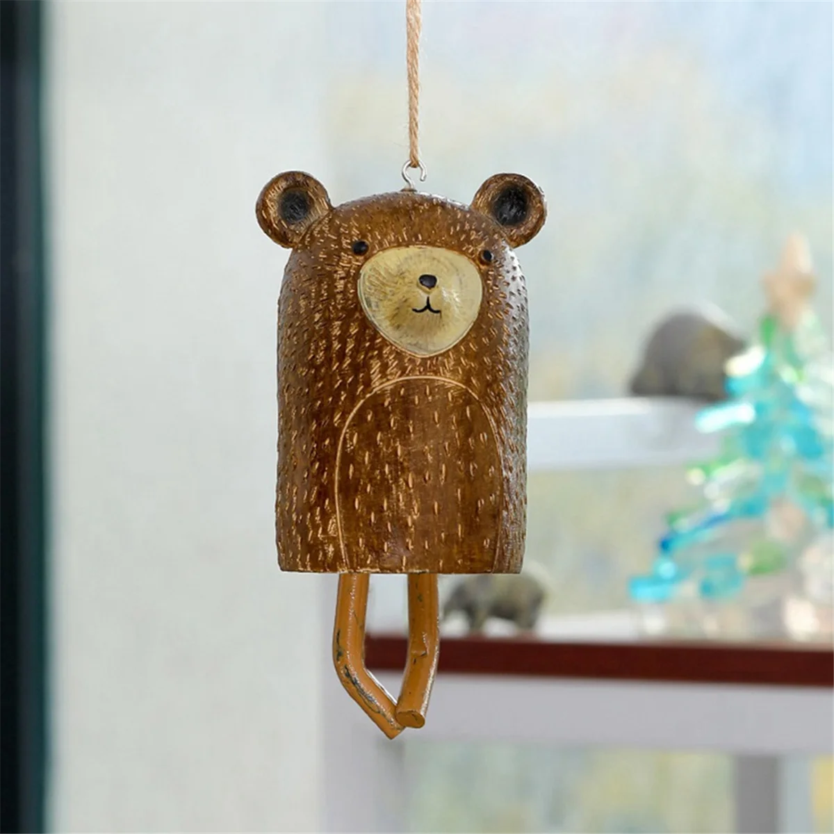 L74A Vintage windgong - Boho-stijl, geschikt voor buiten, tuin, terrasdecoratie. Schattige dieren Groundhog windgong,D