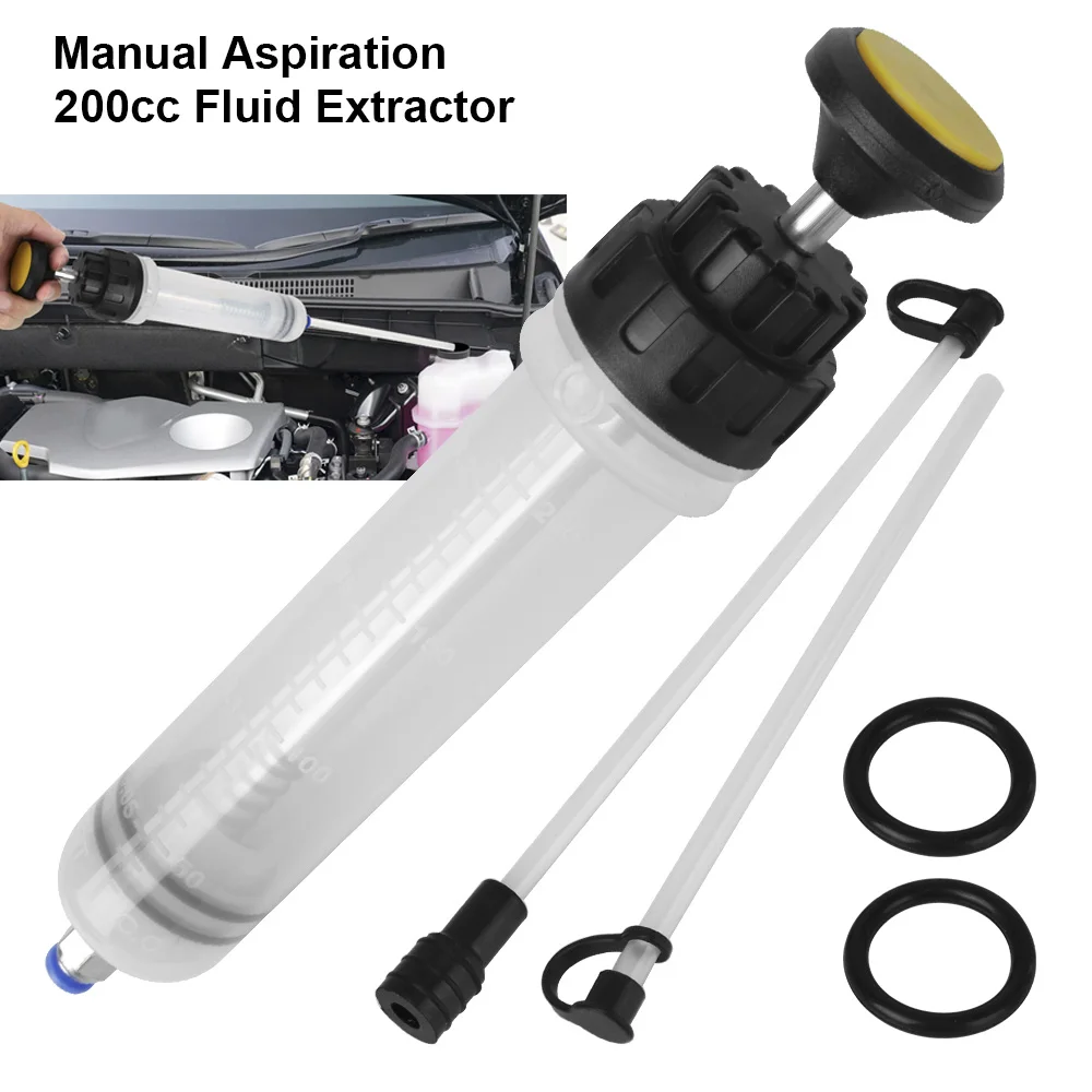 200cc Pump Car Oil Change Fluid Extractor Drain Transfer Brake Bleeder Kit Truck Off Road 4x4 Repair Tools Motorcyle Accessories