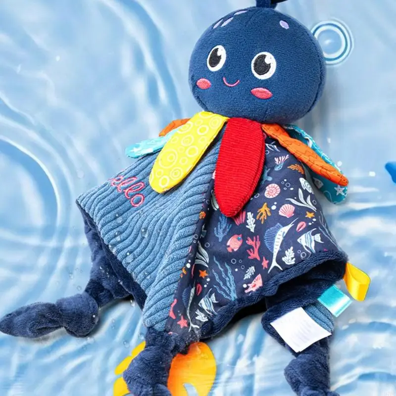 97Be Plüsch Ozean Tierbaby beruhigte Spielzeug mit eingebautem Teether und Crinkle Paper