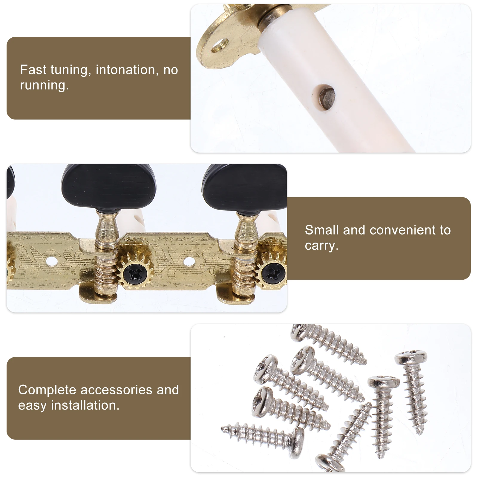 

2pcs Guitar Tuning Pegs Black Creative Design Fully Enclosed Acoustic String Instrument Accessories Durable