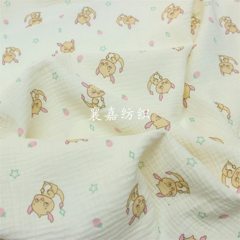 

Double-layered Cotton Crepe Cloth, Gauze Cartoon Print, Fabric, Baby and Children's Clothing, Small Blanket Fabric